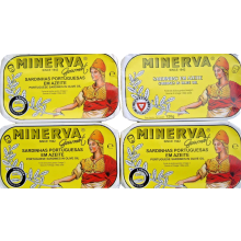 4 Cans Sardines Portuguese in Olive Oil Minerva 120g / 4.23 Oz - From