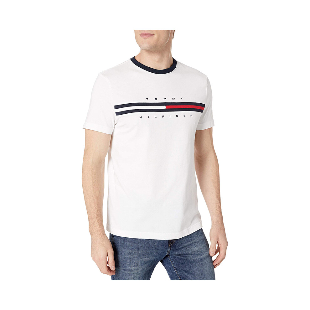 (White, L) Tommy Hilfiger Mens T Shirts