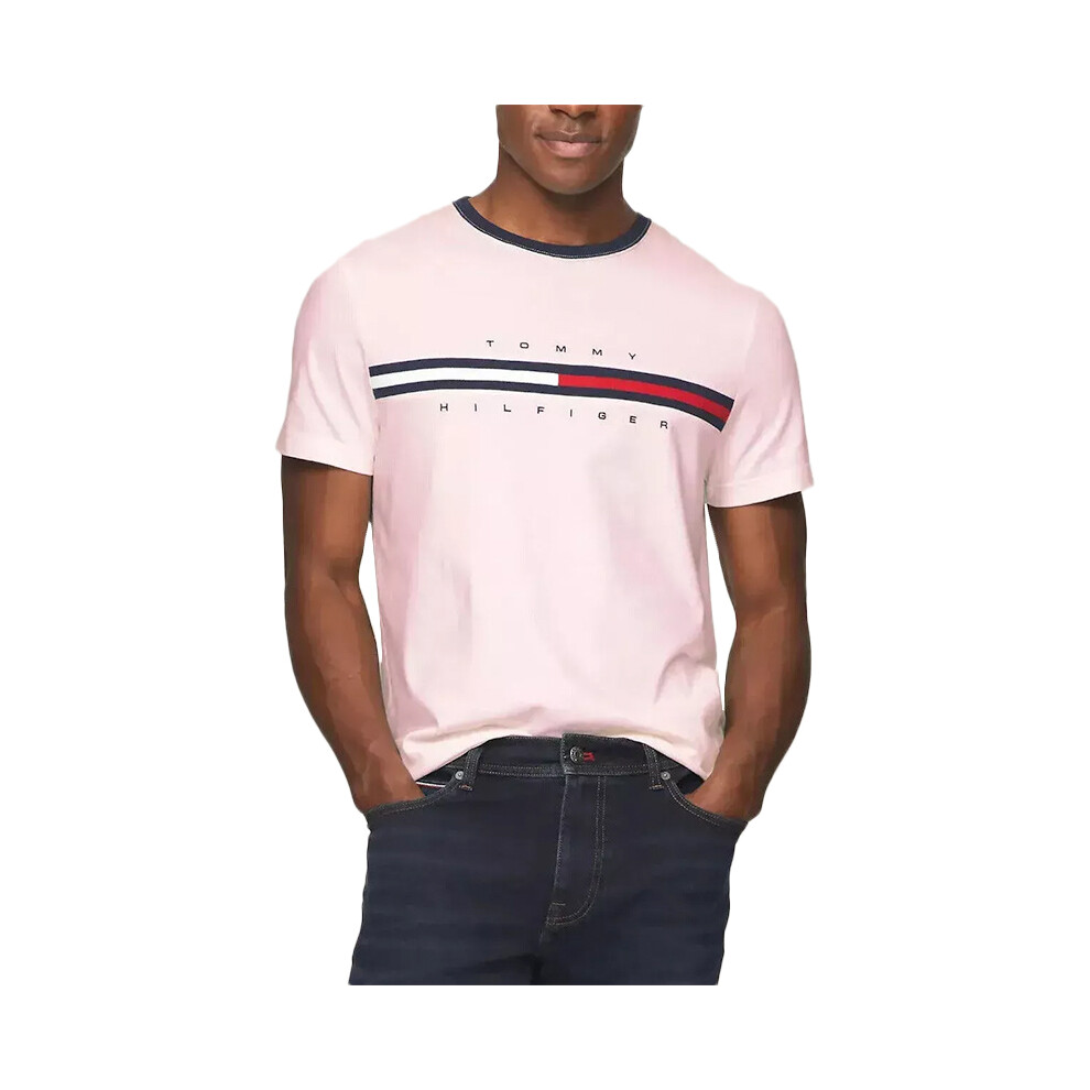 (Baby Pink, M) Tommy Hilfiger Mens T Shirts