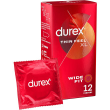 Durex Thin Feel XL Condoms More Sensitivity Wide Fit 12s