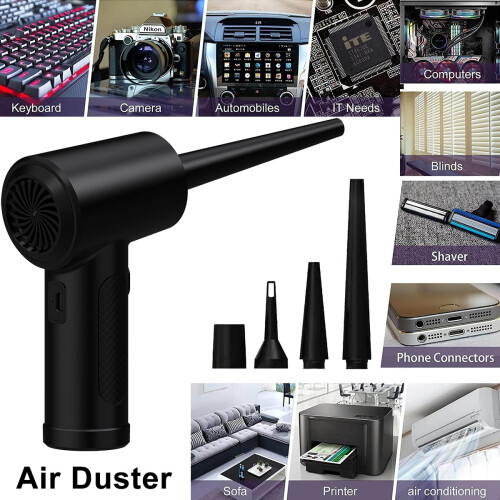 Compressed Air Duster for Computers Protable Cordless Air Blower Computer Cleaning with LED Light for PC Keyboard Crumbs Car 2