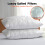 (QUILTED PILLOW X 2) Luxury Pillows Pair Super Soft Memory Foam Pillows 3