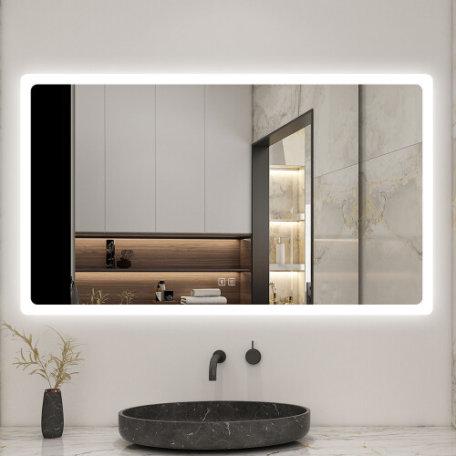 AICA 120x70cm Bluetooth Bathroom Mirror with Shaver Socket