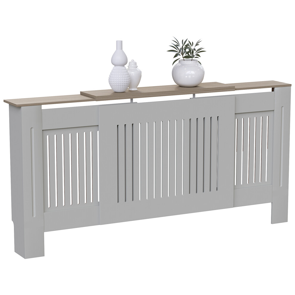 (Adjustable) Arlington Radiator Cover Heating Cabinet Grey Oak