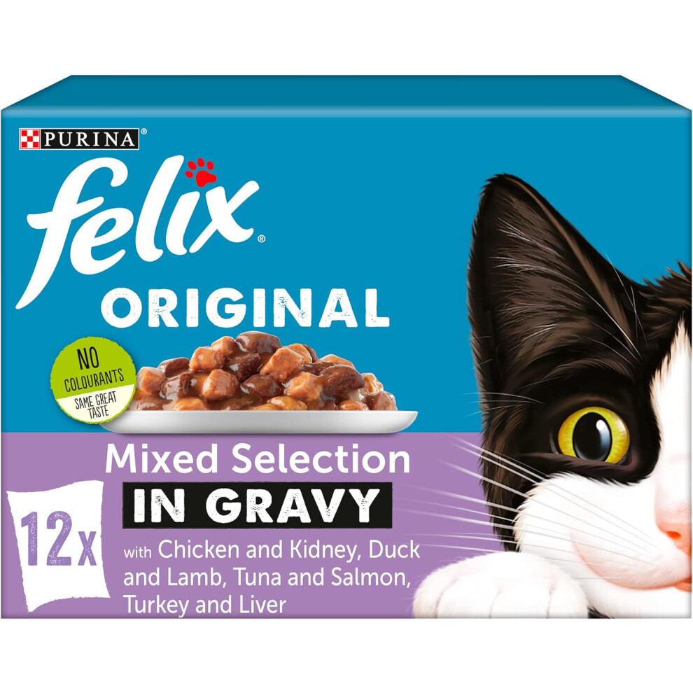 Felix Mixed Selection in Gravy Cat Food 12x100g, Pack of 4