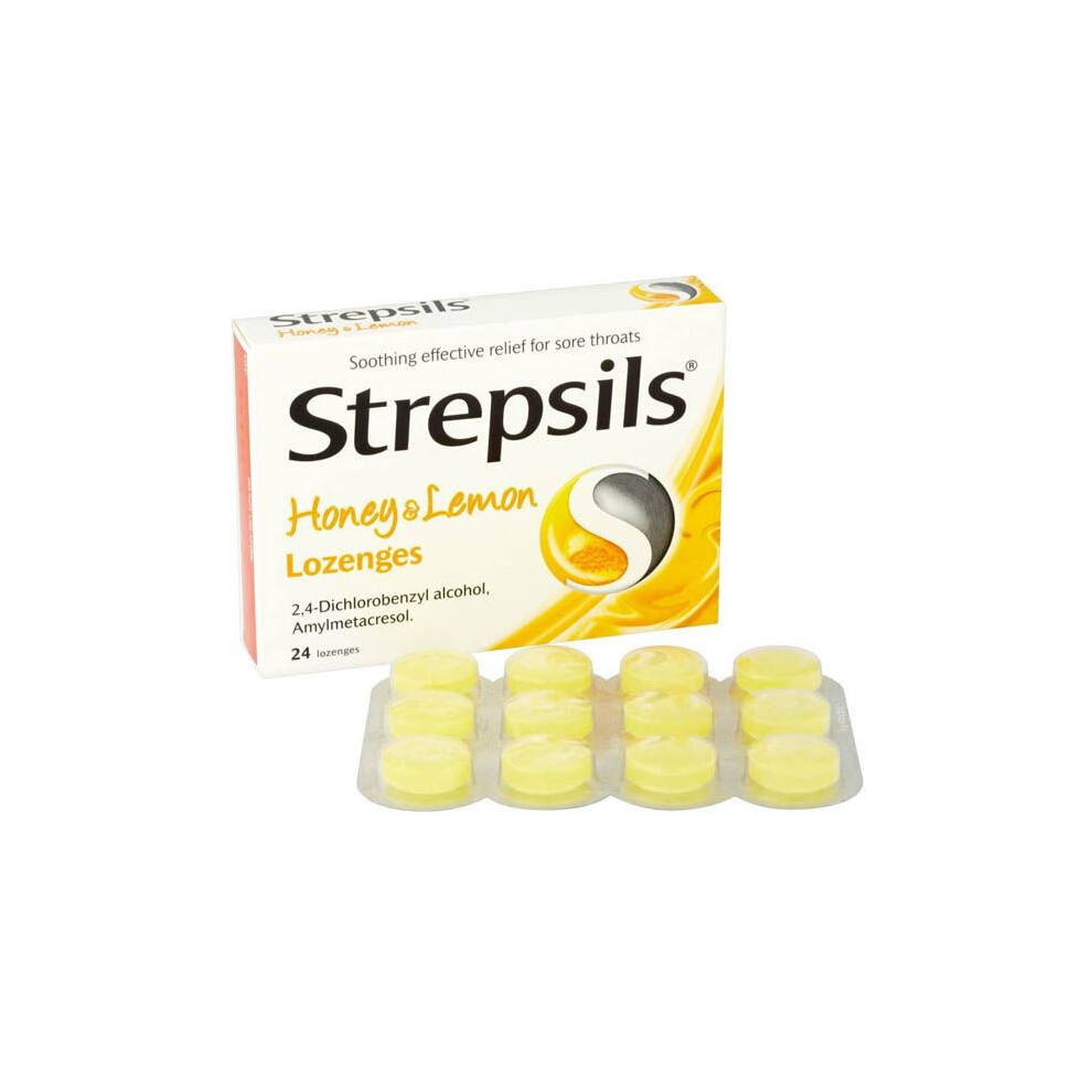 Strepsils Sore Throat Relief Honey & Lemon Flavour Lozenges 24's