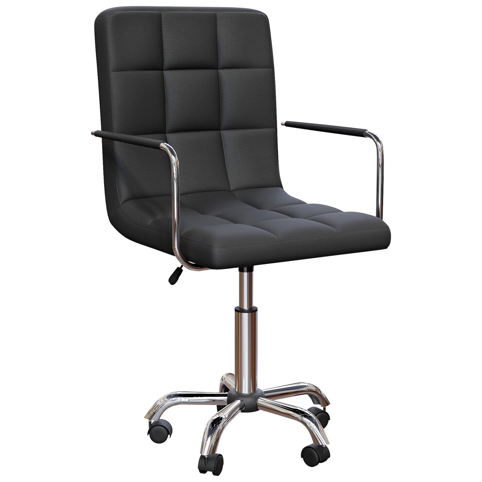 (Black) Calbo Adjustable Faux Leather Home Office Chair