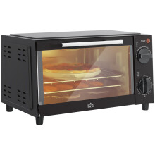 HOMCOM Mini Oven 9L Countertop Toaster Oven with Timer Control 750W Black