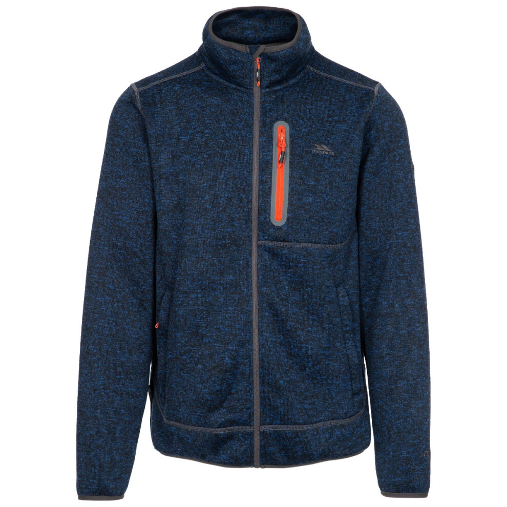 (L, Navy Marl) Trespass Mens Fleece Jacket Full Zip Bingham