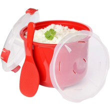 Sistema Microwave Rice Cooker | 2.6 L | Dishwasher Safe Small Rice Cooker | BPA-Free | Red