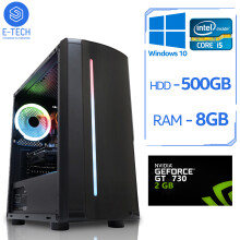 Gaming PC Computer Intel Quad Core i5 8GB 120 SSD 500GB HDD GT 730 W10 - Refurbished