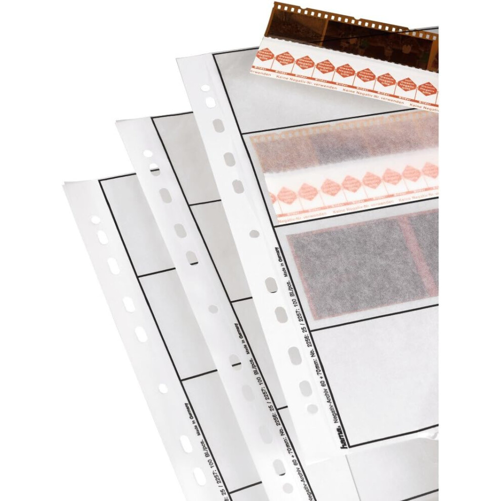 Hama Negative Sleeves, Parchment, 4 Strips Of 3 Negatives, 6x6 cm, 25 pcs.