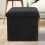 Daniel James Black Corduroy Foldable Storage Cube Ottoman Footstool 2