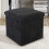 Daniel James Black Corduroy Foldable Storage Cube Ottoman Footstool 3