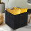 Daniel James Black Corduroy Foldable Storage Cube Ottoman Footstool 6