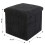Daniel James Black Corduroy Foldable Storage Cube Ottoman Footstool 7