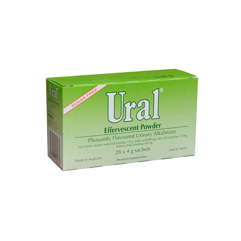 Ural Effervescent Powder for Relief of Painful Burning Symptoms of Urinary Tract 28 x 4gm Sachets