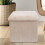 Daniel James Cream Corduroy Foldable Storage Cube Ottoman Footstool 3