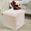 Daniel James Cream Corduroy Foldable Storage Cube Ottoman Footstool 6