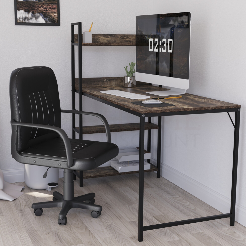 (Black) Vida Designs Morton Faux Leather Office Chair UKFR