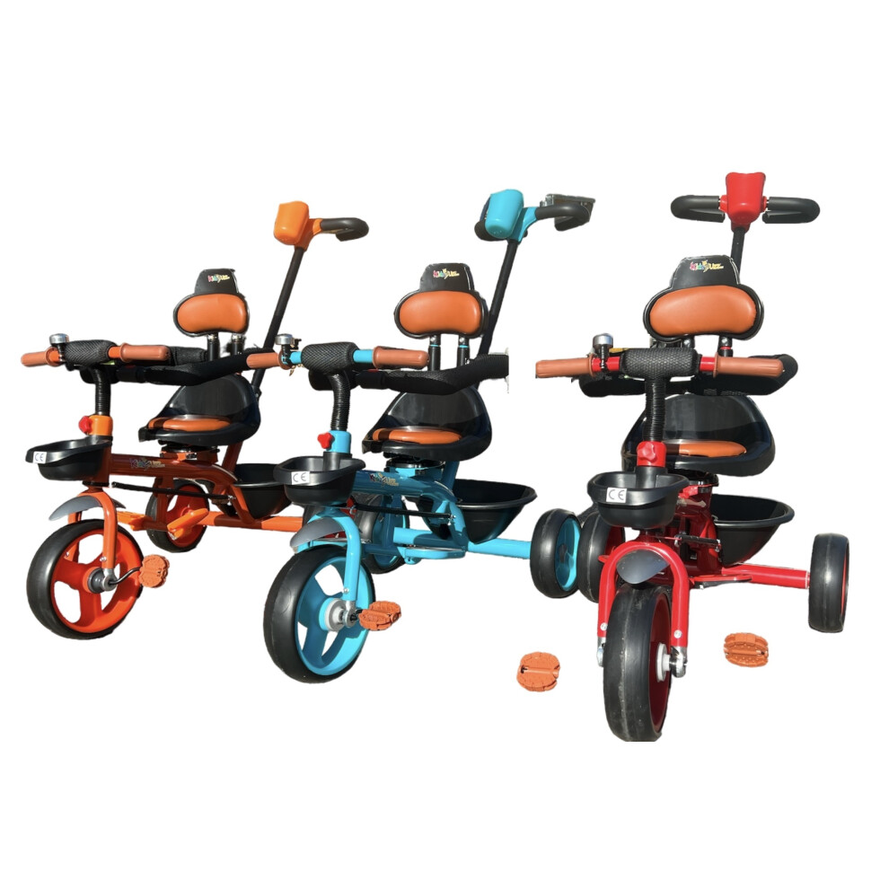 (Orange) Ride On Pedal Tricycle Kids 3 Wheeler Seat Rotate-image-OPC-PDXZ8DQ-NEW