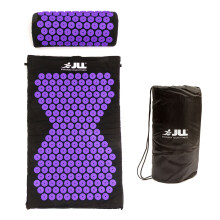 Acupressure Mat Pillow Set & Travel Bag Massage Muscle Black & Purple