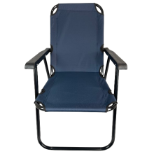 (Navy, 2 Chairs) Hampton&Stewart Folding Camping Deck High Back Chair