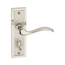 (Satin Nickel Bathroom) Metal Lever Latch Door Handles Set Round Rose