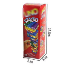 (27cm/10.63in) Uno Jenga Stacko Block Classic Tumble Tower Stacking Board Game Kids Interesting