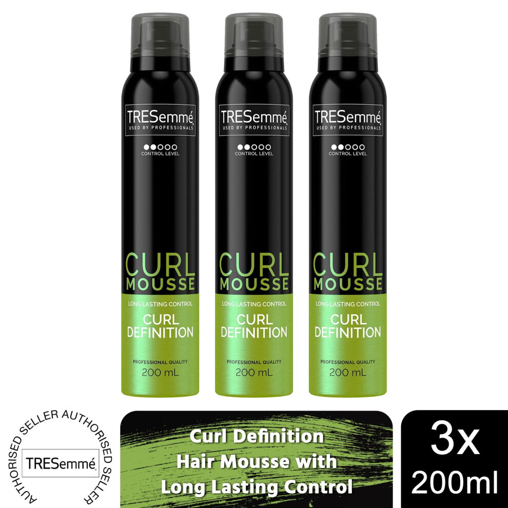 TRESemme Curl Definition Hair Mousse with Long Lasting, 3x of 200ml