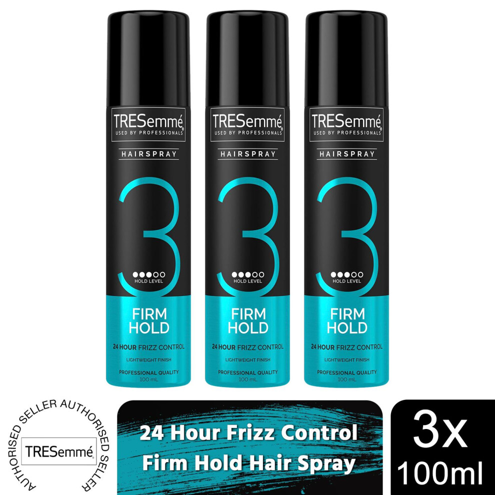 TRESemme Firm Hold Hairspray 24 Hour Frizz Control, 3x100ml