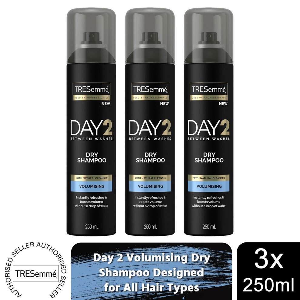 TRESemme Day 2 Volumising Dry Shampoo For All Hair Types, 3x Of 250ml