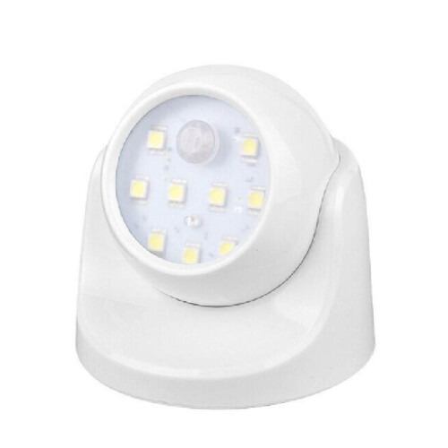 (White) Led Night Wireless Light Motion Sensor Battery Operated Cordless Security Auto
