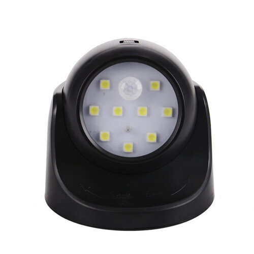 (Black) Led Night Wireless Light Motion Sensor Battery Operated Cordless Security Auto