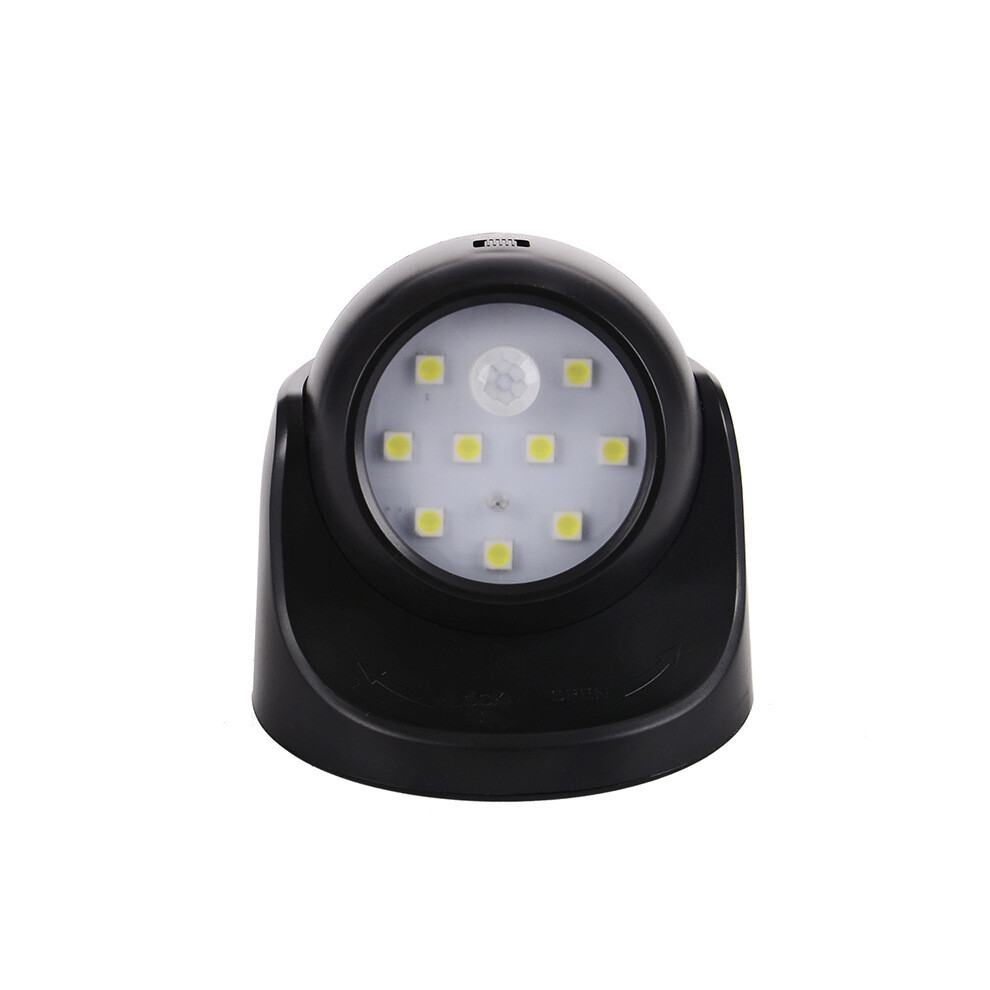 () Led Night Wireless Motion Sensor Battery Operated Cordless Security Auto Black/Light