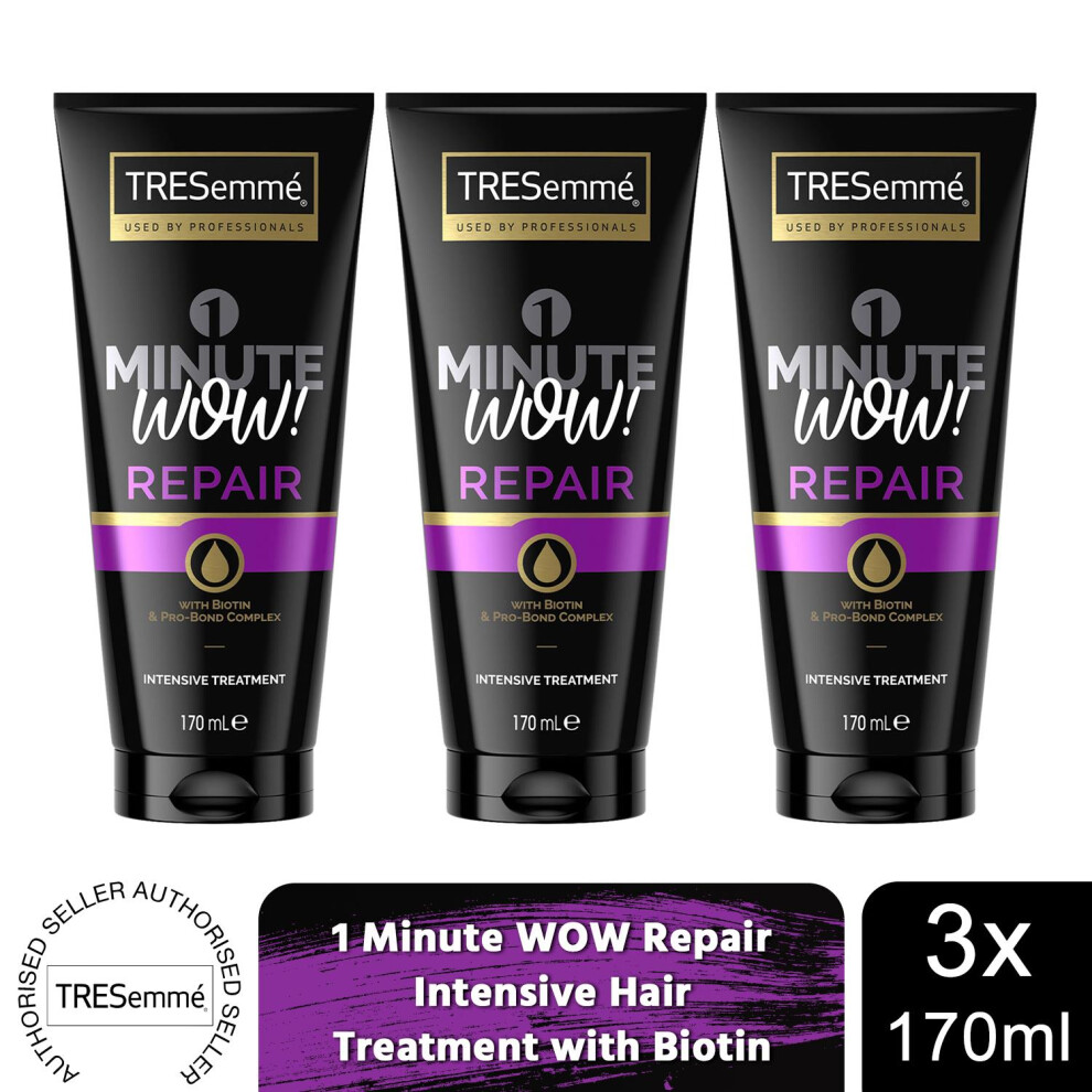 TRESemme 1 Minute WOW Repair Intensive Hair Treatment, 3x Of 170 Ml