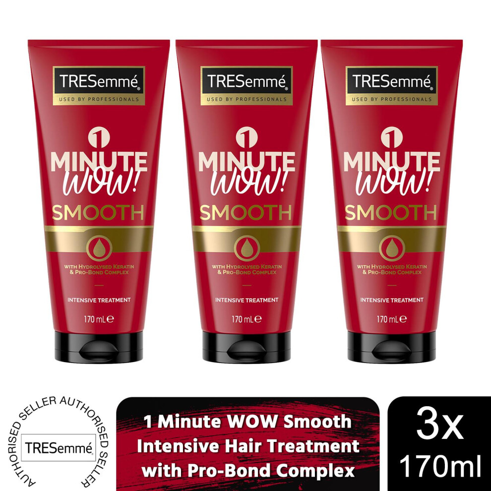 TRESemme 1 Minute WOW Smooth Intensive Hair Treatment, 3 Pack Of 170ml