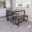 Vida Designs (Dark Wood) Roslyn 4 Seat Home Dining Table & Stool Bench Set 1