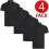 True Face (Black - Plain, 2XL) Men Polo Tshirt 4Pack Shortsleeve Plain Casual Top 1