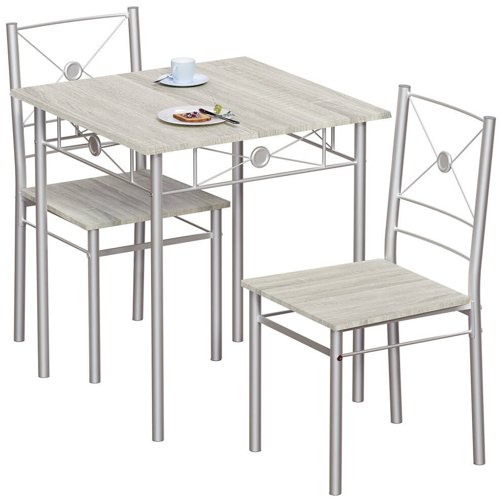 (Oak) Roslyn 2 Seater Wood Metal Home Kitchen Dining Set