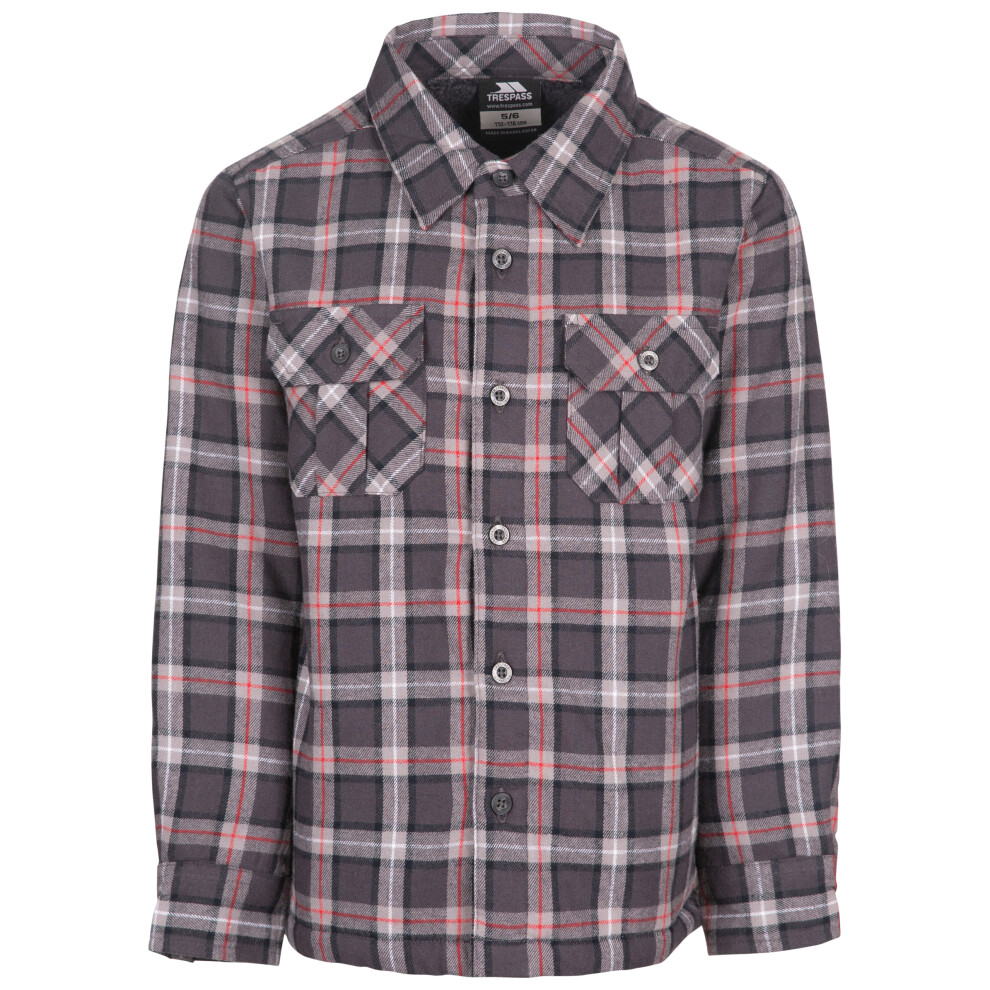 (2-3 Years, Dark Grey Check) Trespass Gingham Boys Shirt Long Sleeve Average