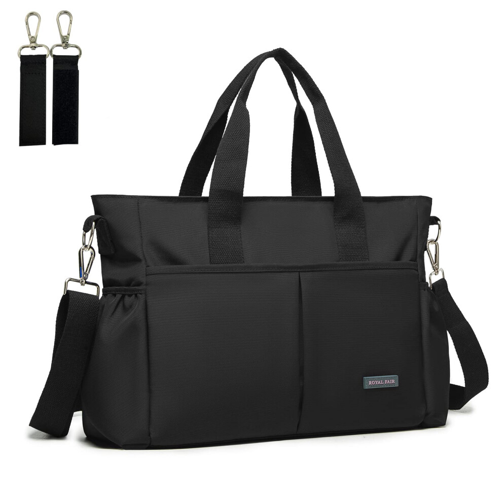 Nappy Changing Bags Baby Changing Bag For Mom And Dad Portable Messenger Tote Bag with Pram Clips Maternity Diaper Bag Travel Tote Bag Black Medium on OnBuy