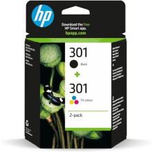 N9J72AE 301 Original Ink Cartridges, Black and Tri-Colour, Multipack