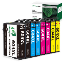 Greenjob 604XL Ink Cartridge 8-Pack for Epson XP-2200/2205/3200/3205/4200/4205 and WF-2910/2930/2935/2950 - 2 Black, 2 Cyan, 2 Magenta, 2 Yellow