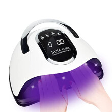 280W UV LED Nail Lamp, Fast Nail Curing Lamps for Home & Salon, 66 Beads Dryer for Gel Polish with Automatic Sensor/4 Timer Setting, Handle