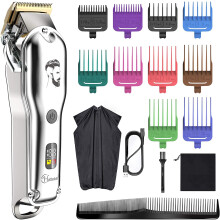Men's Hair Clipper Beard Trimmer Hair Trimmer Shaver for Men Cordless Clippers Professional Barbers Grooming Kit IPX7 Waterproof, Rechargeable,