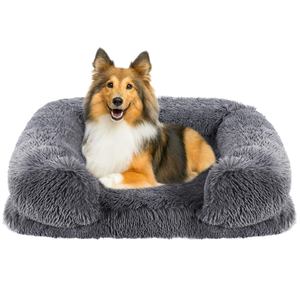 Dog Bed Washable Dog Bed Large with Fluffy Plush Dog Sofa Beds with Non Slip Bottom Calming Dog Bed for Small Medium Dogs Border Collie French on OnBuy