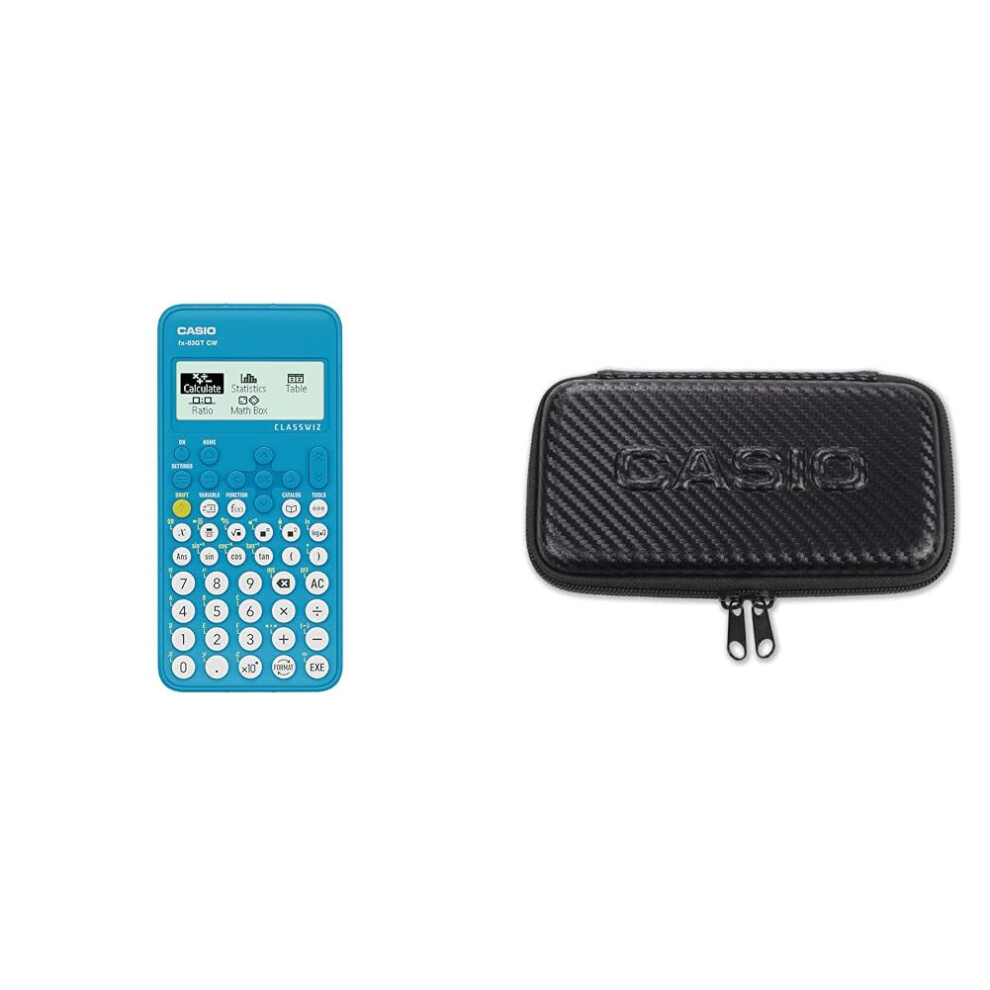 New Casio FX-83GTCW Blue Scientific Calculator + Casio FX-CASE-CB-BK2 Protective Case for Casio Technical Scientific Calculator Black