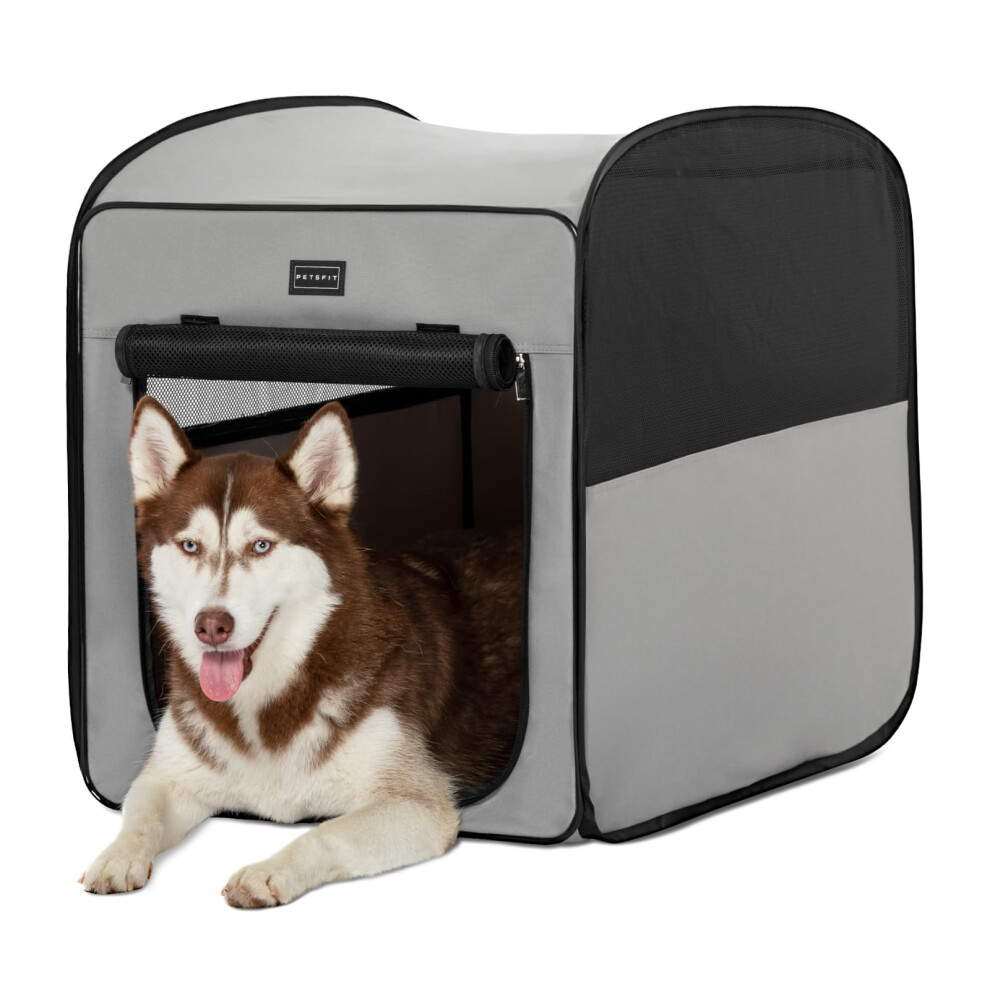 Dog Travel Crate for Meduim and Large Dogs,Soft Dog Crate for Travel and Car Use - Pop Up Design，Lightweight and portable Dog Crate，Improved Top