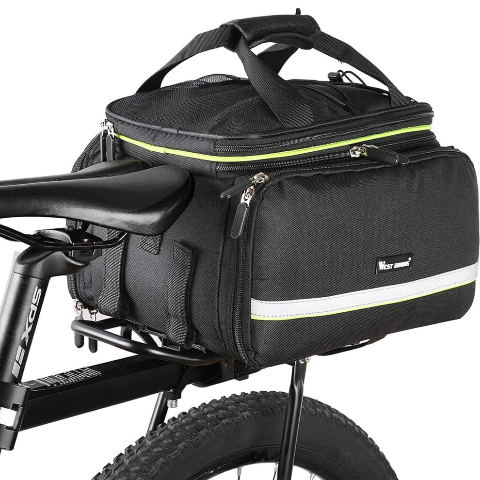 35L Bike Storage Bag Double Side Pannier Bags Waterproof Cargo Rack Pack Saddle Bag Shoulder Bags with Rain Cover for Riding Multi function Bicycle on OnBuy